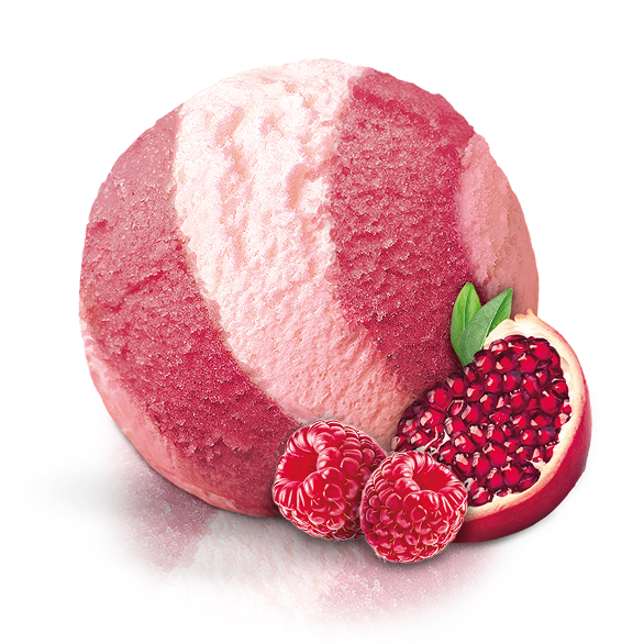 «MOROZPRODUCT» raspberry-pomegranate with a layer of creamy sorbet in ditches «MOROZPRODUCT» raspberry-pomegranate with a layer of creamy sorbet in ditches